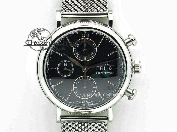 MIROTIME 0111 Breathable Portofino IW356501 SS V3 MK 1:1 Best Edition White Dial Gold Markers On SS Mesh Bracelet MIYOTA 7197